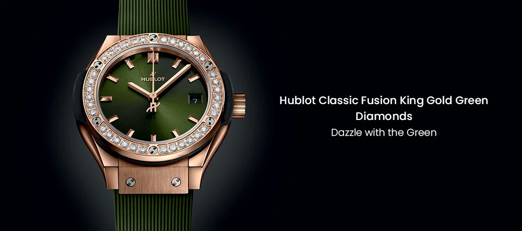 Hublot Classic Fusion King Gold Green Diamonds