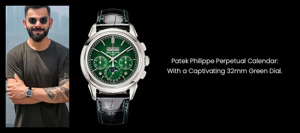 Patek Philippe Perpetual Calender: With a captivating 32mm Green Dial.