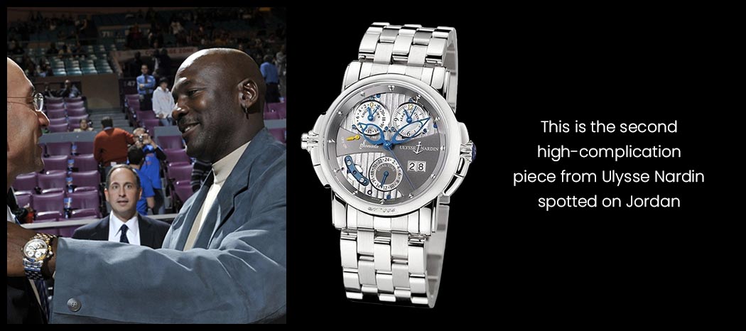 This is the second high-complication piece from Ulysse Nardin spotted on Jordan
